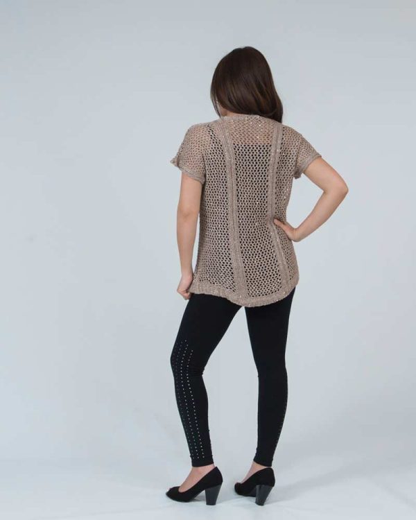 Crochet knit Short Sleeve Jumper Top