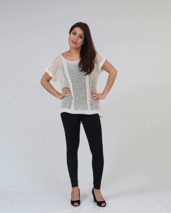 Crochet knit Short Sleeve Jumper Top